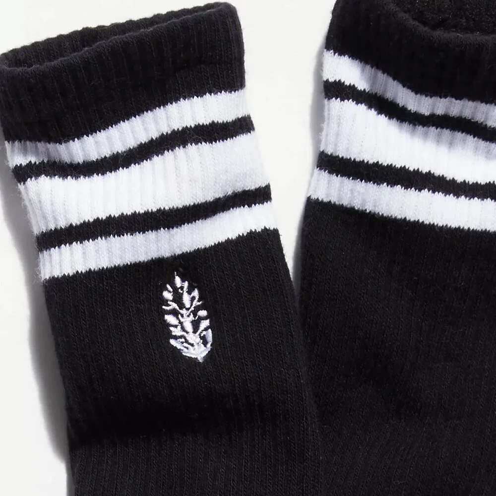 NWT FP Movement Logo Stripe Black Tube Socks